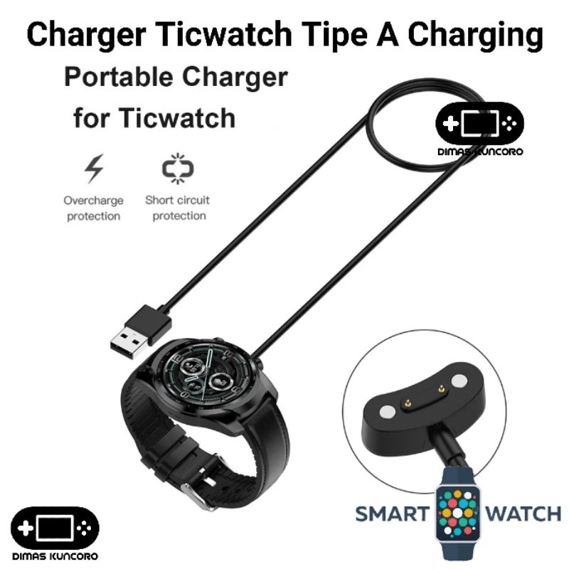 Jual Charger Ticwatch Tipe A charging pro 5 3 ultra gps lte x e3 kabel ...