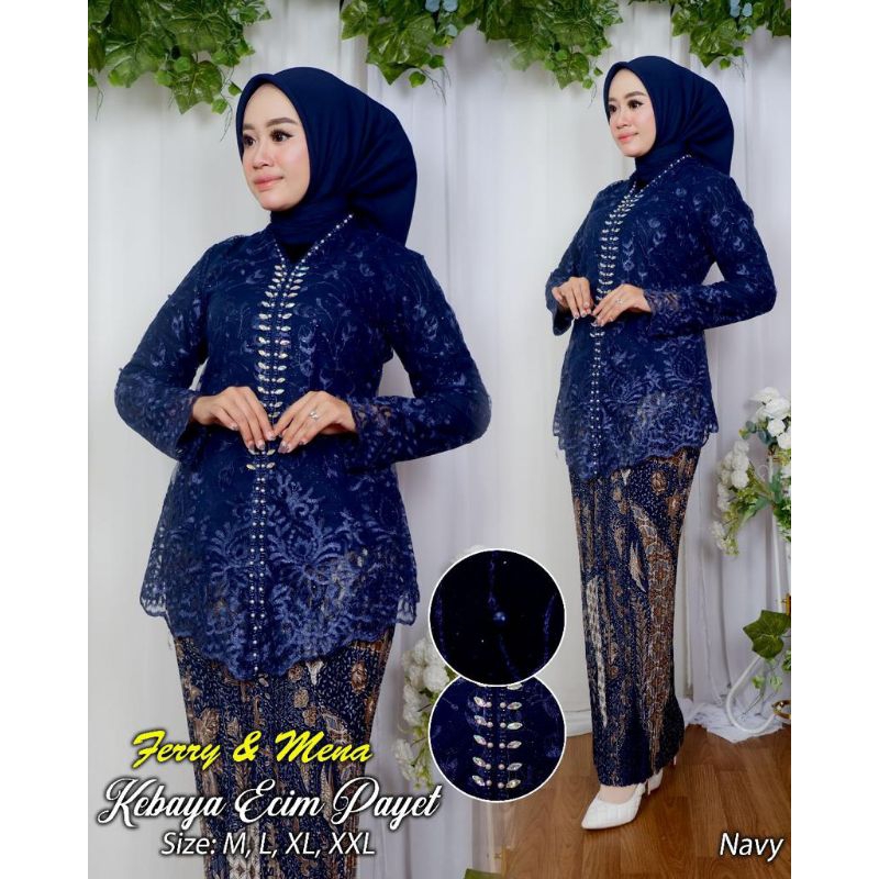 Jual Setelan Kebaya Encim Tille Payet | Kebaya Wisuda Modern | Lamaran ...