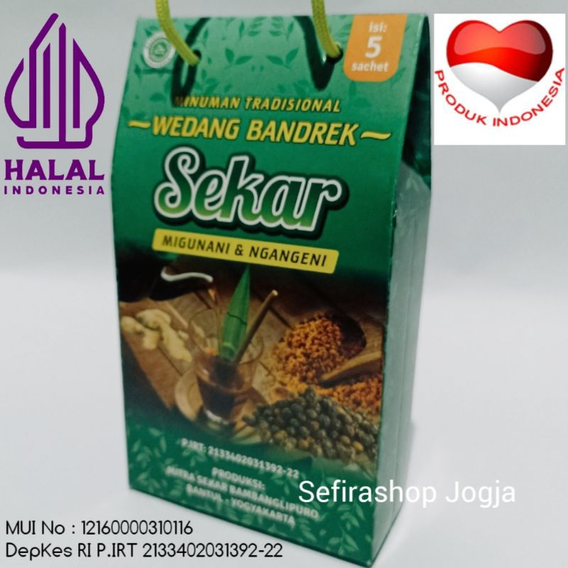 Jual SEKAR Wedang BANDREK isi 5 sachet Minuman Herbal Tradisional