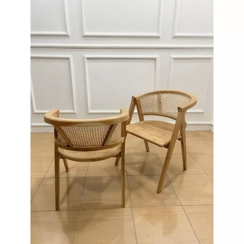 Jual Kursi Cafe Kursi Makan Dining Chairs Rotan Kayu Jati Solid Jepara