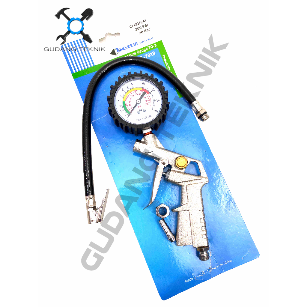 Jual Tire Pressure Gauge TG3 BZ7913 BENZ / Alat Isi Angin Pengukur Ukur ...