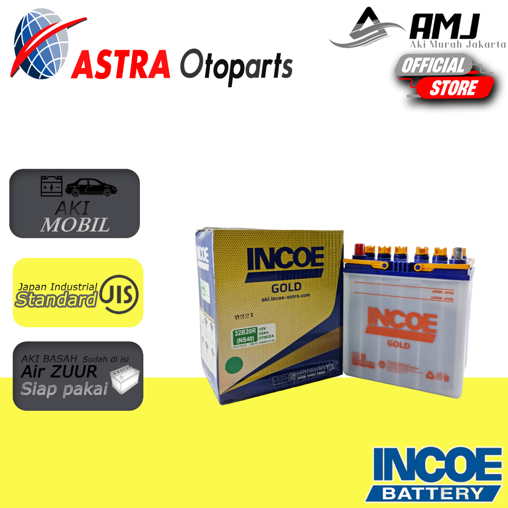 Jual Aki Mobil Daihatsu Feroza INCOE GOLD ASTRA NS40 12V / 32Ah (Aki