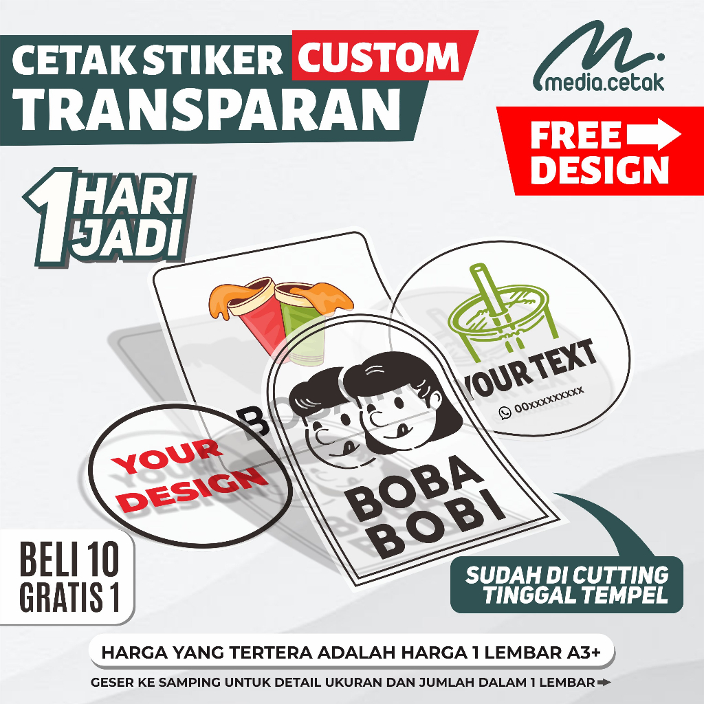 Jual Cetak Stiker Label Transparan Label Makanan Transparan Label Produk Stiker Label