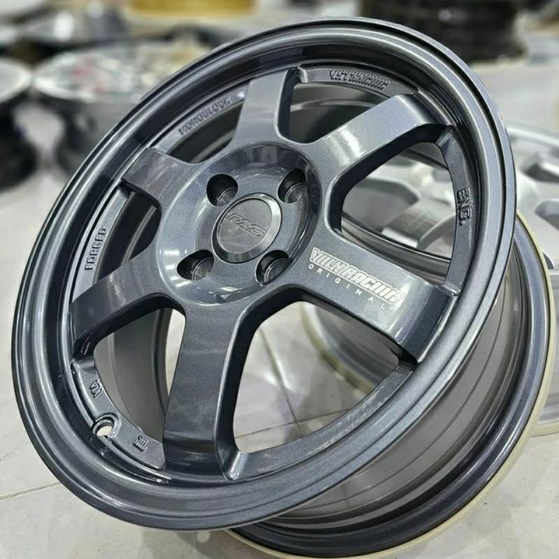 Jual velg murah volk rays te37 ring 15 lebar 7 et40 gun met pnp brio ...