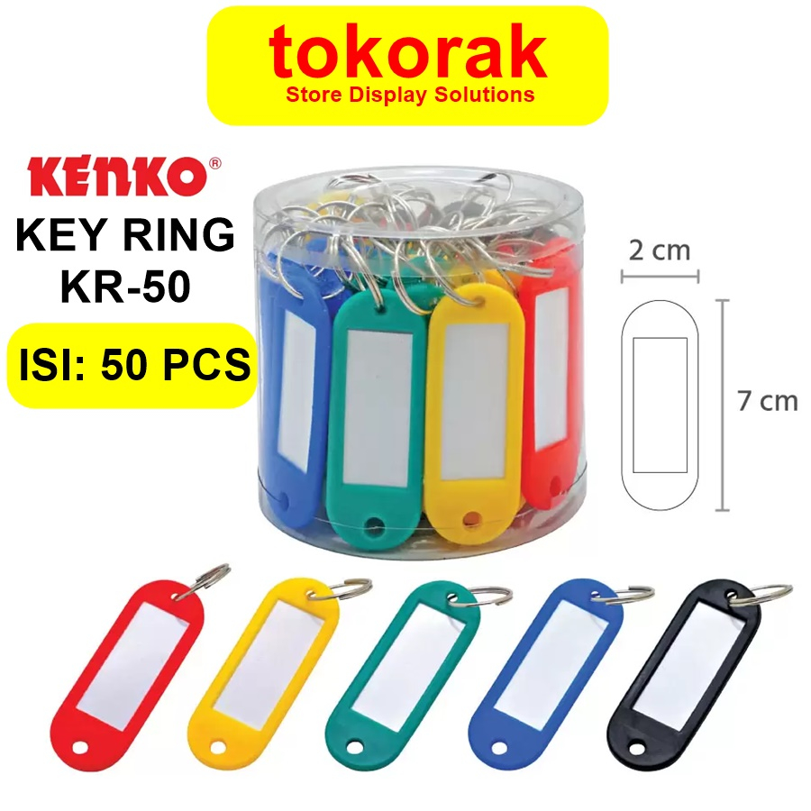 Jual KENKO KEY RING KENKO GANTUNGAN KUNCI LABEL NAMA KR 50 PCS NAME TAG ...