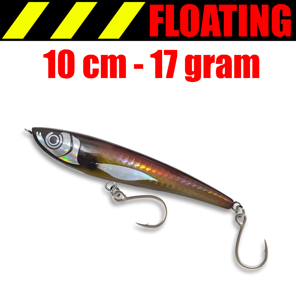 Jual Stickbait Floating Handmade Bahan Kayu GT Top Water Stick Bait ...