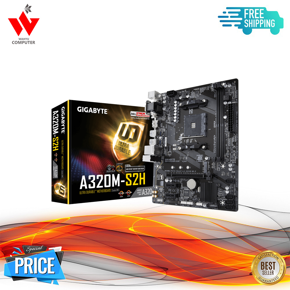 Jual Motherboard Gigabyte A320MS2H Socket AM4 Shopee Indonesia