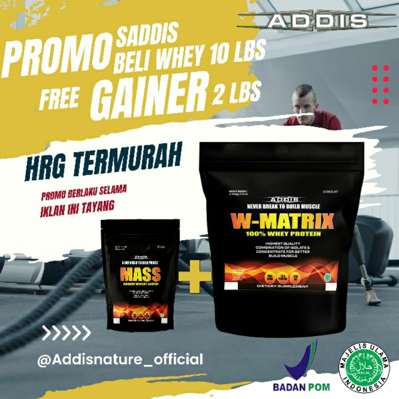 Jual PROMO ADDIS WHEY PROTEIN 10 LBS FREE GAINER 2 LBS SUSU DIET ...