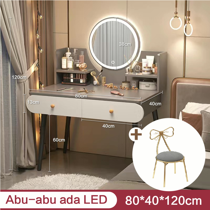 Jual Damaindah Meja Rias Set Kursi Pita / Meja Rias Lampu LED/Meja Rias ...