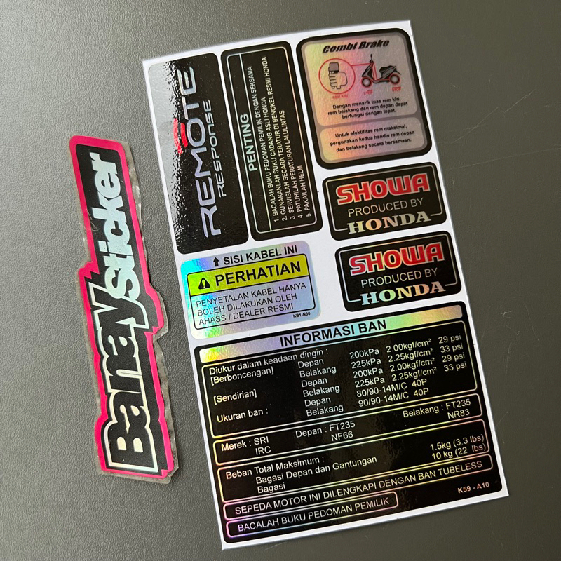 Jual Stiker Sticker PENTING PERINGATAN HONDA Matic Set | Shopee Indonesia