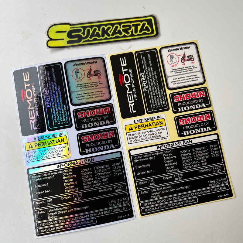 Jual STIKER STICKER PENTING PERINGATAN HONDA MATIC SET | Shopee Indonesia