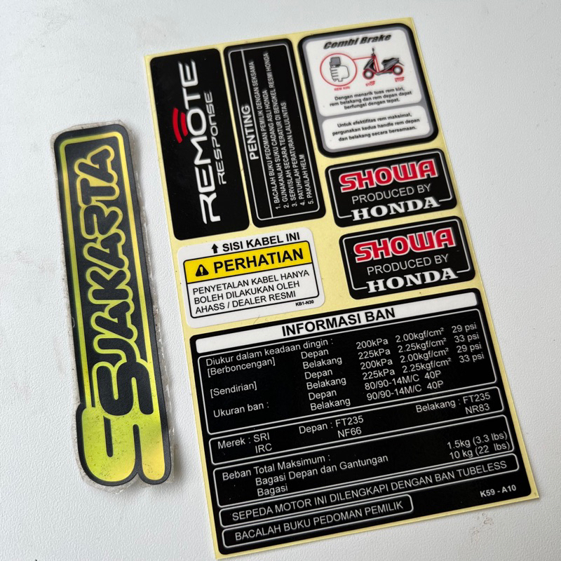 Jual STIKER STICKER PENTING PERINGATAN HONDA MATIC SET | Shopee Indonesia