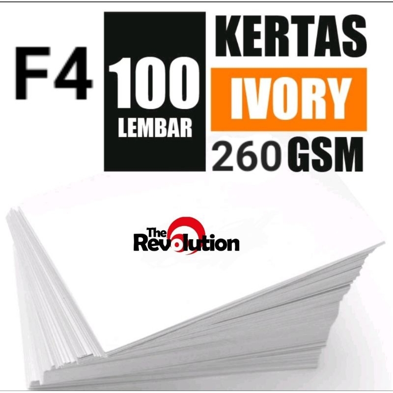 Jual Kertas Art Paper 260 gsm size F4 100 lembar Ivory 260g F4 /A3