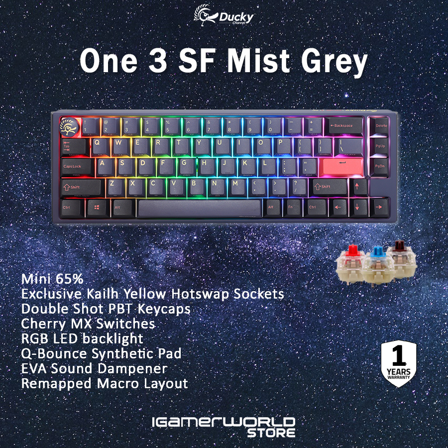 Jual Ducky ONE 3 SF Cosmic Blue Hotswap RGB Mechanical Gaming Keyboard ...