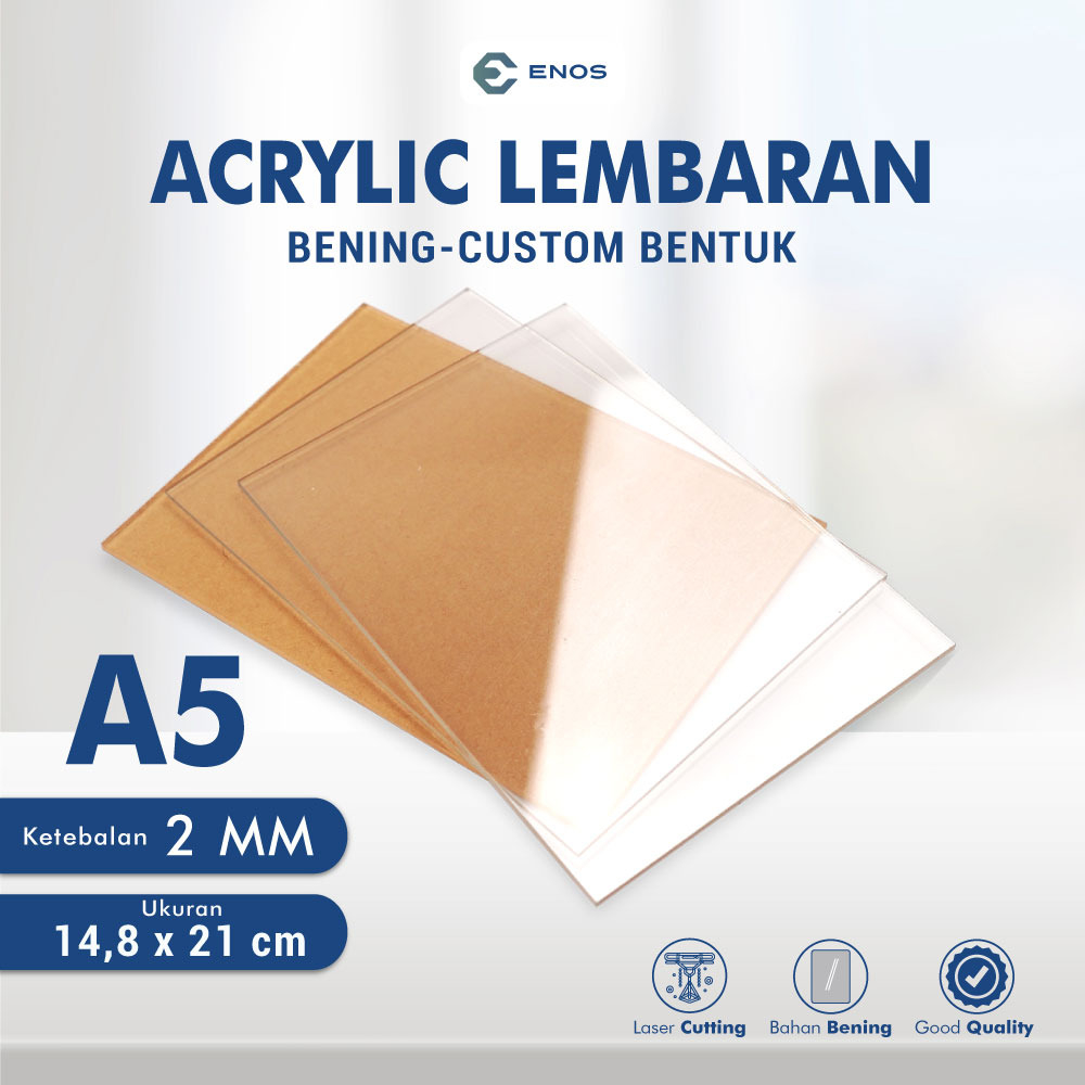 Jual LEMBARAN ACRYLIC / AKRILIK A5 2MM / AKRILIK BENING / BENTUK