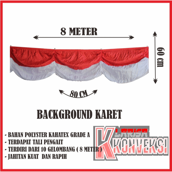 Jual Bendera merah putih background karet Bendera Rumbay 10 Gelombang ...