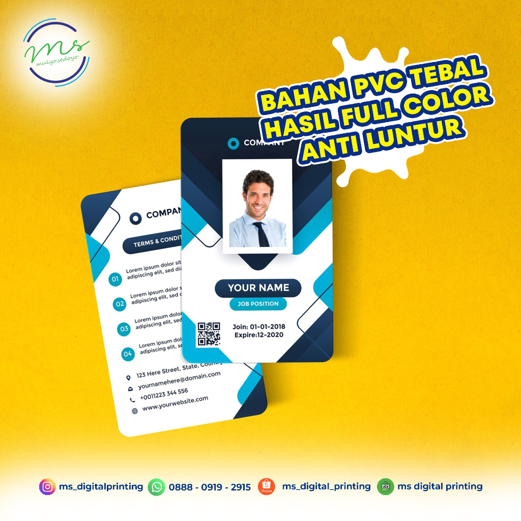 Jual Cetak Id Card Bahan Pvc 1 Sisi 2 Sisi Custom Shopee Indonesia 7566