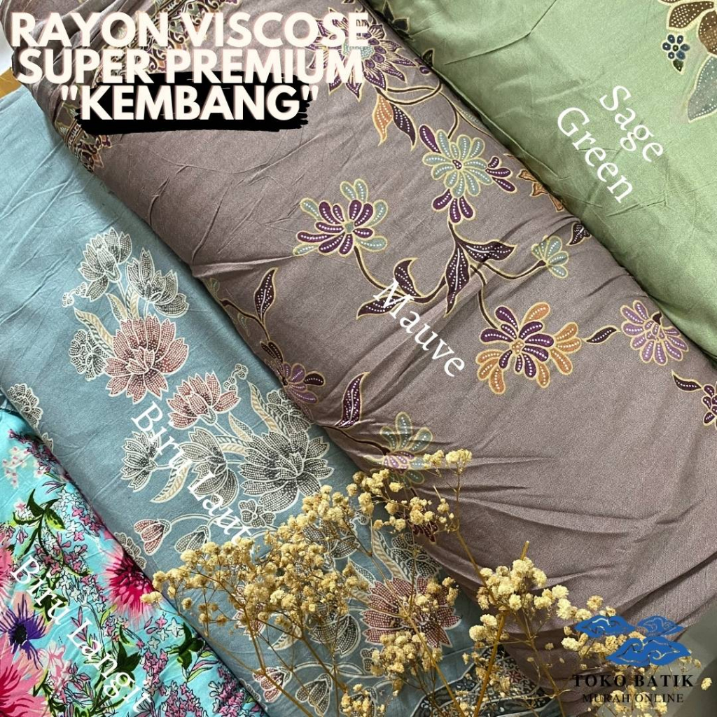 Jual Kain Katun Rayon Silky Viscose Print Motif Kembang Ultra Premium Super Silk Termurah