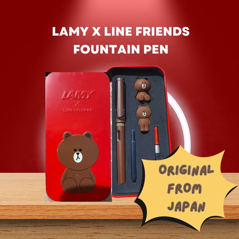 Jual LAMY x Line Friends Brown in Red Fountain Pen | Shopee Indonesia