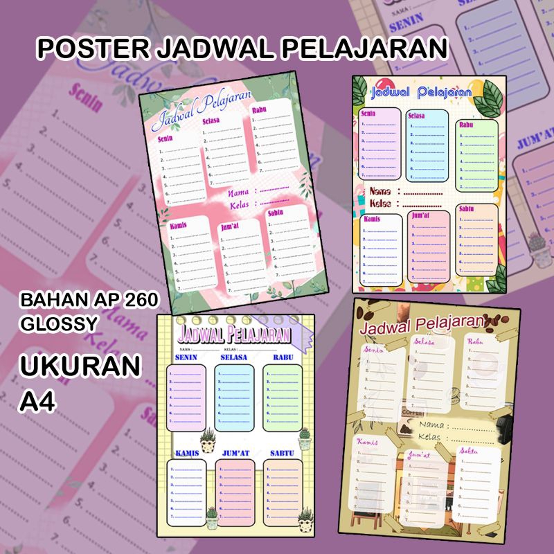 Jual Poster Jadwal Pelajaran Shopee Indonesia 4486