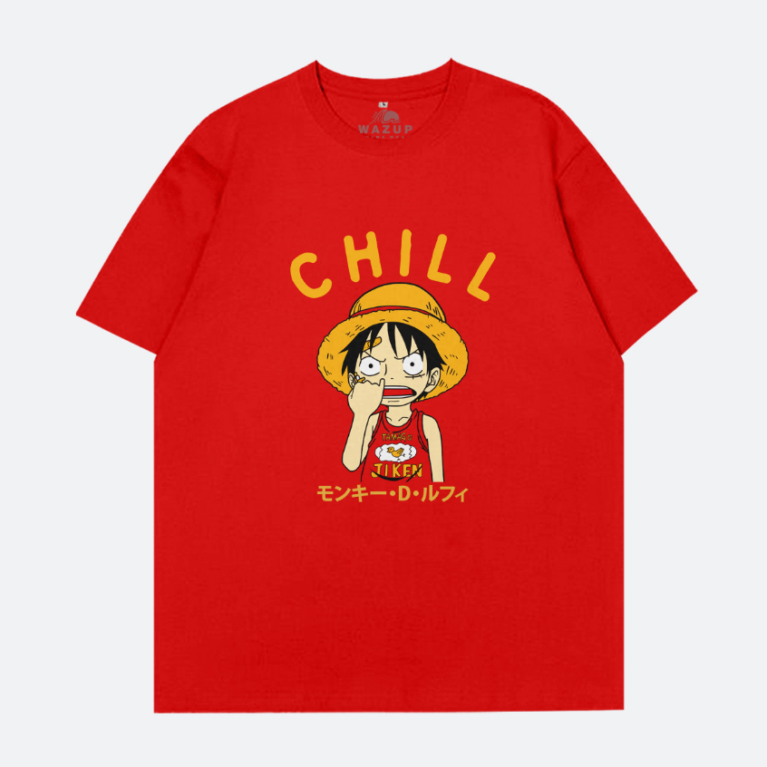 Jual WAZUP Kaos Anime One Piece - Monkey D. Luffy Chill | Shopee Indonesia