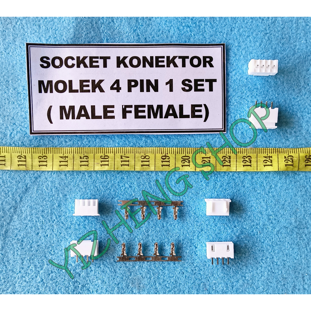 Jual SOCKET KONEKTOR MOLEK 4 PIN 1 SET (MALE FEMALE) | Shopee Indonesia
