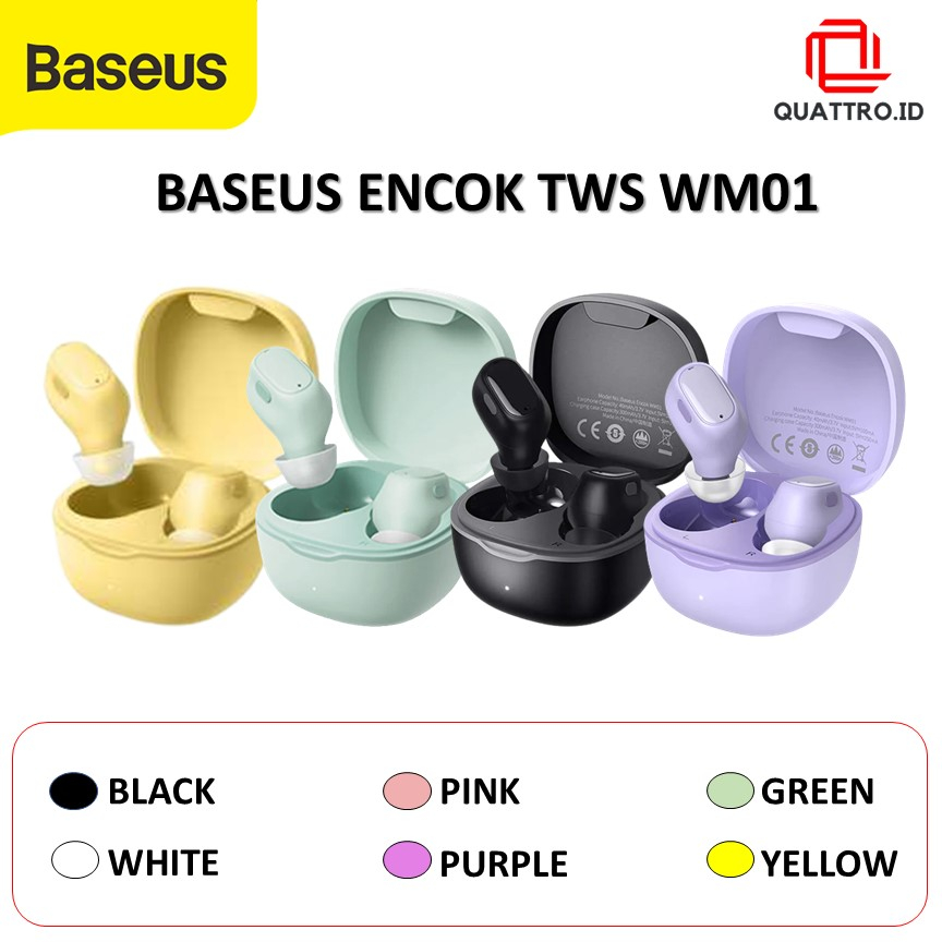 Baseus Encok WM01 True Wireless Bluetooth Earphone Mini Earbuds TWS – Baseus  Indonesia