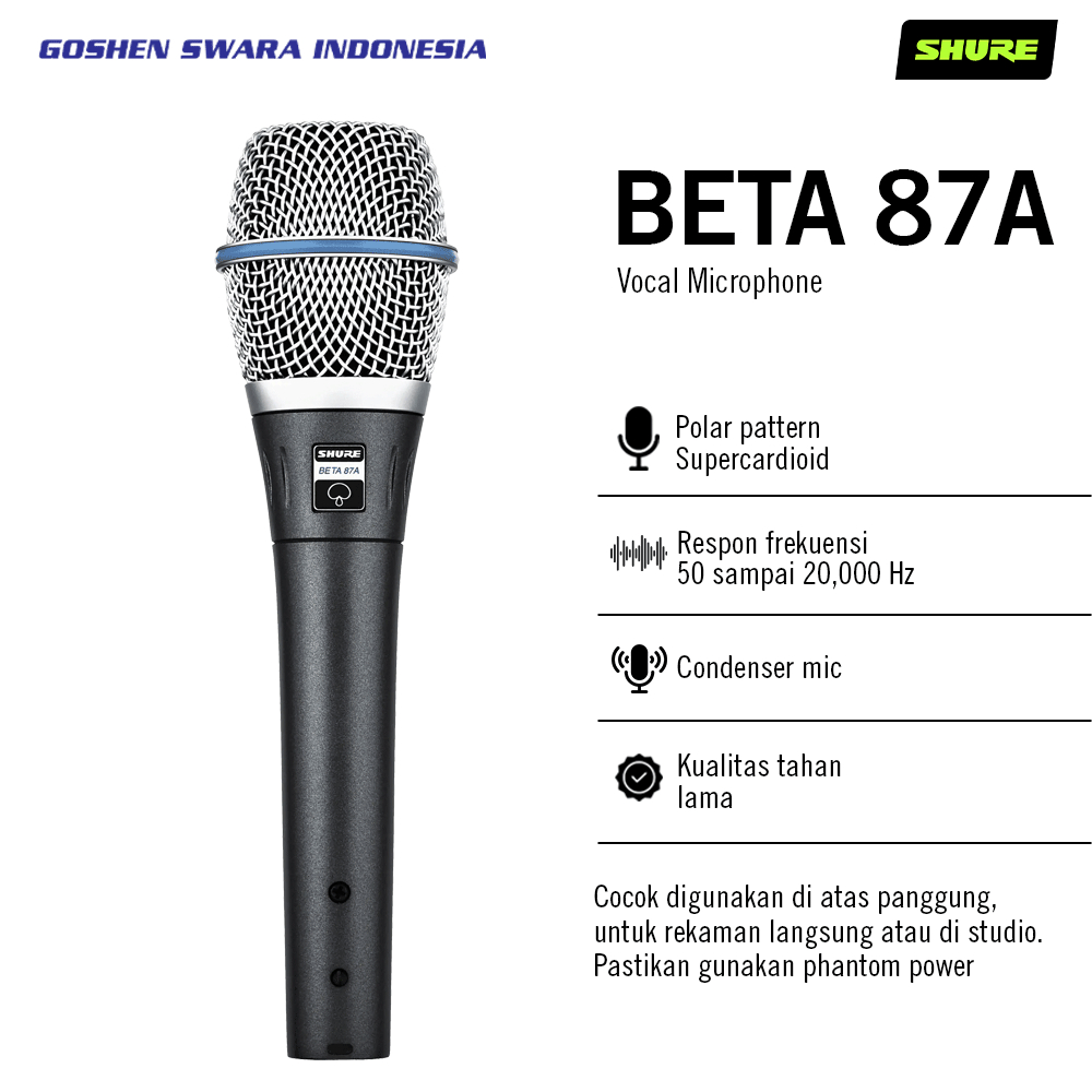 Jual SHURE BETA87A Vocal Microphone | Shopee Indonesia