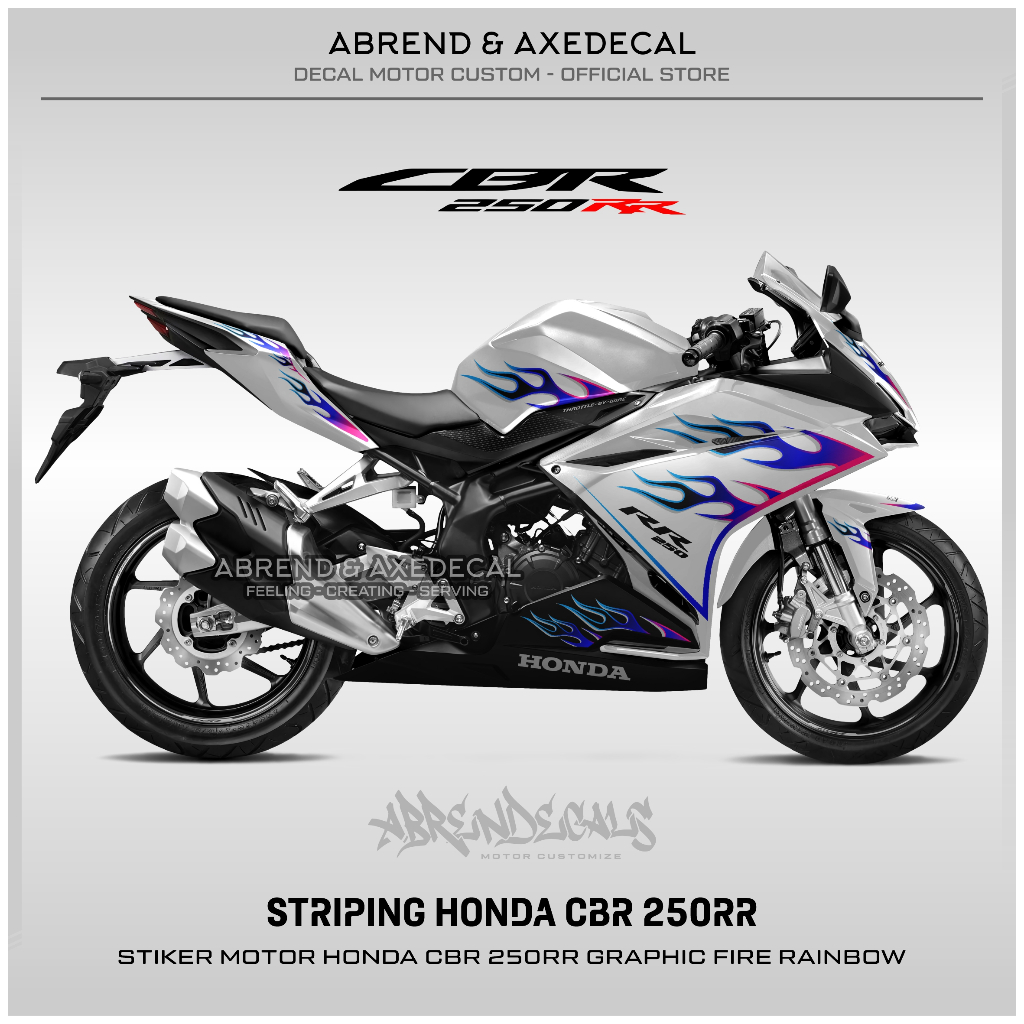 Jual Striping CBR 250 RR Grafis Api Rainbow / Stiker Motor Honda CBR ...