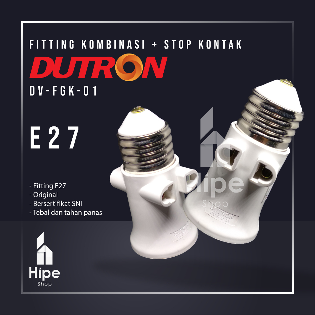 Jual Fitting Kombinasi Stop Kontak Dutron Dv Fgk Fiting Lampu Bohlam Kombinasi Terminal E