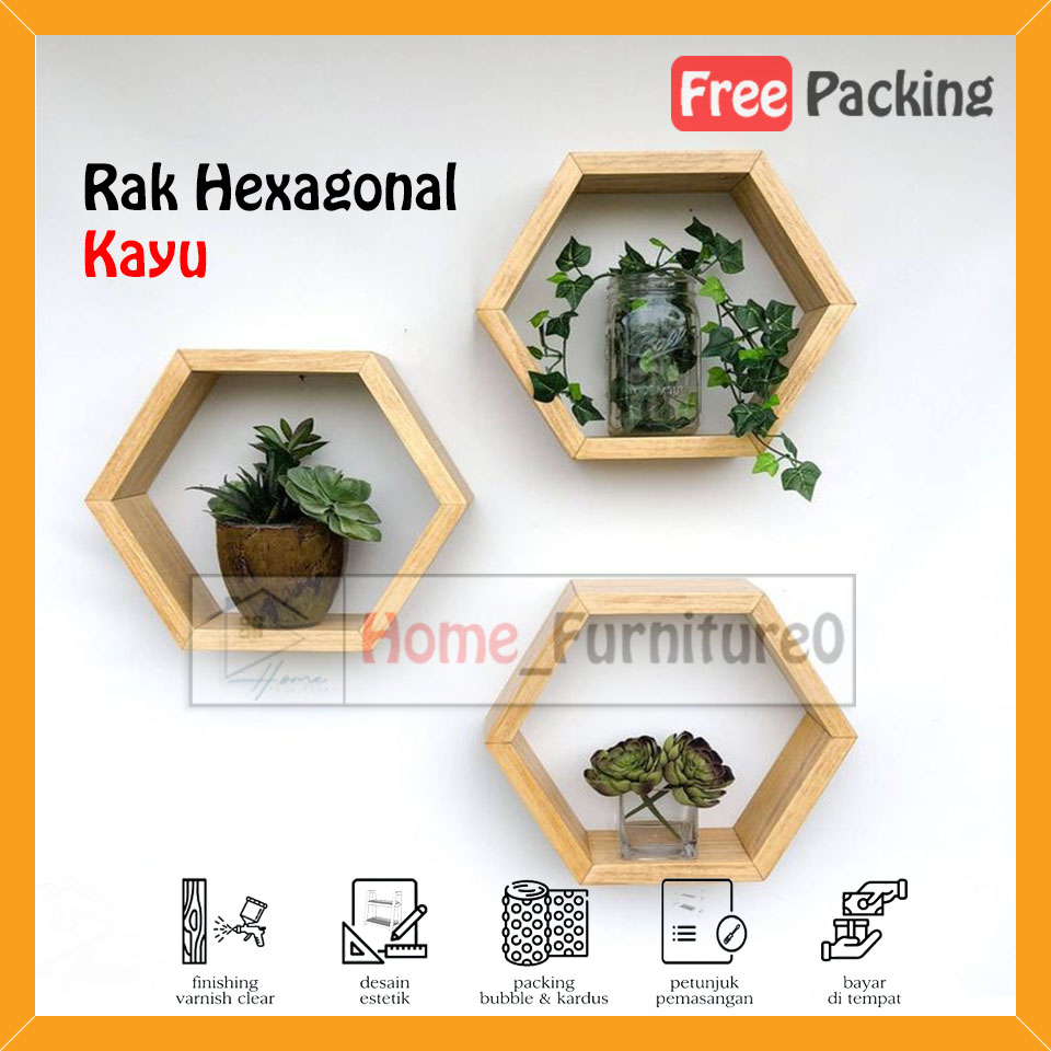 Jual Rak Dinding Hexagonal Kayu Full Finishing Dekorasi Ruangan Minimalis 1pcs Shopee Indonesia 7037