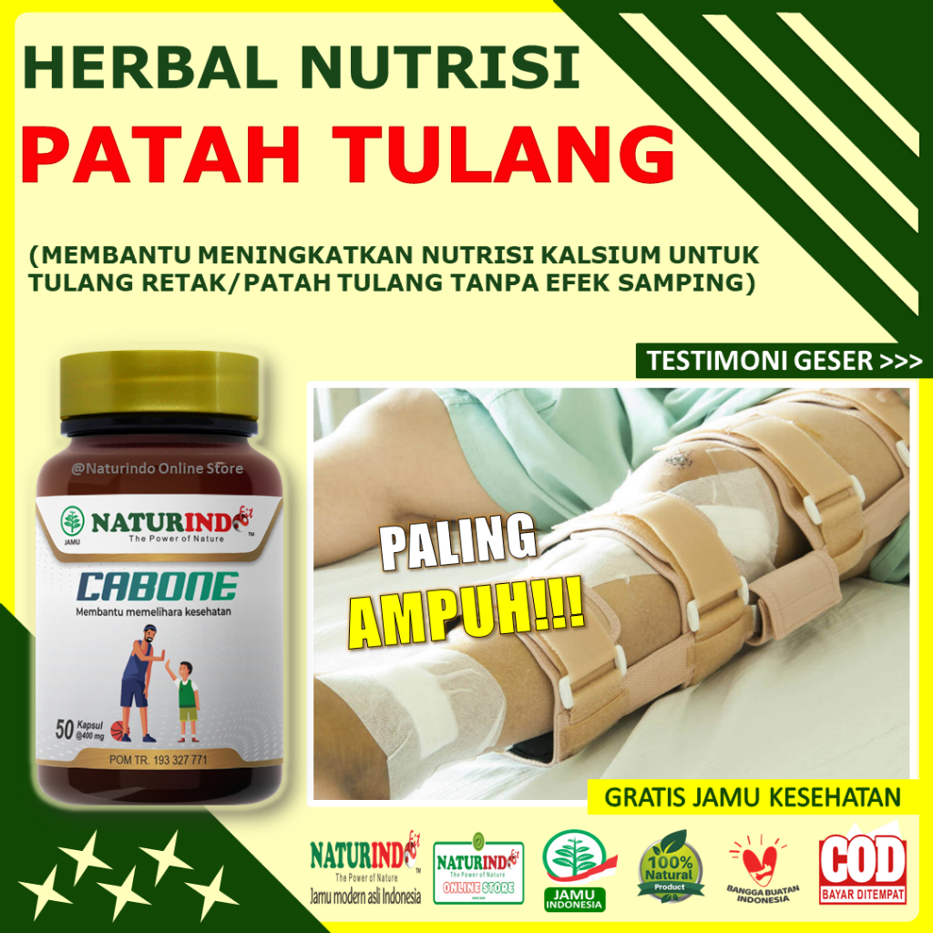 Jual Obat Patah Tulang Dan Retak Special Herbal CABONE NATURINDO 100% ...