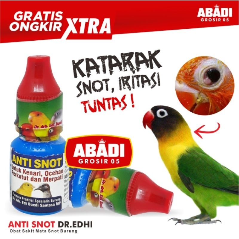 Jual ANTI SNOT OBAT BURUNG SAKIT MATA BERLENDIR BENGKAK LESU VITAMIN