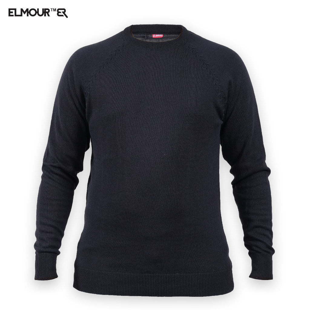 Jual Elmour Sweater Rajut Pria Katun Polos Kerah Bulat | Shopee Indonesia