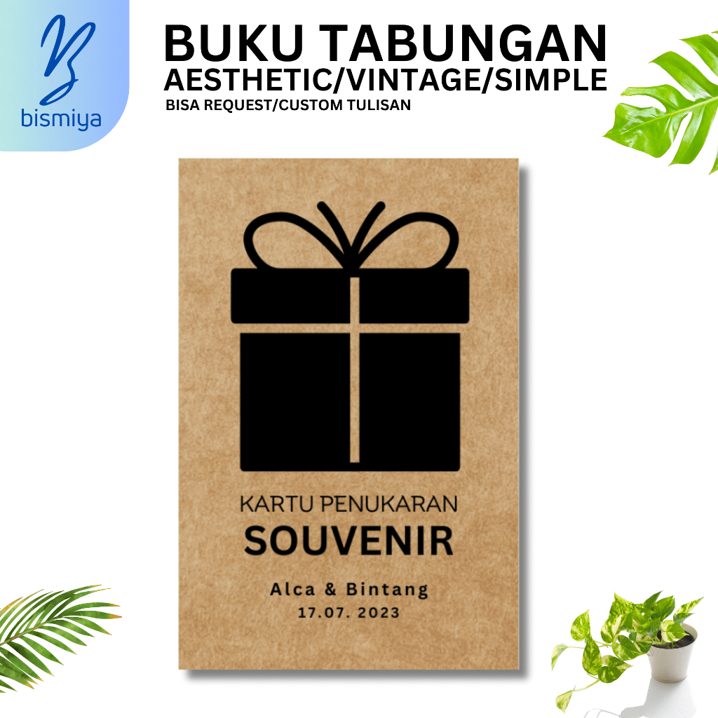 Jual kartu ucapan rustic / gift card wedding / kartu penukaran souvenir