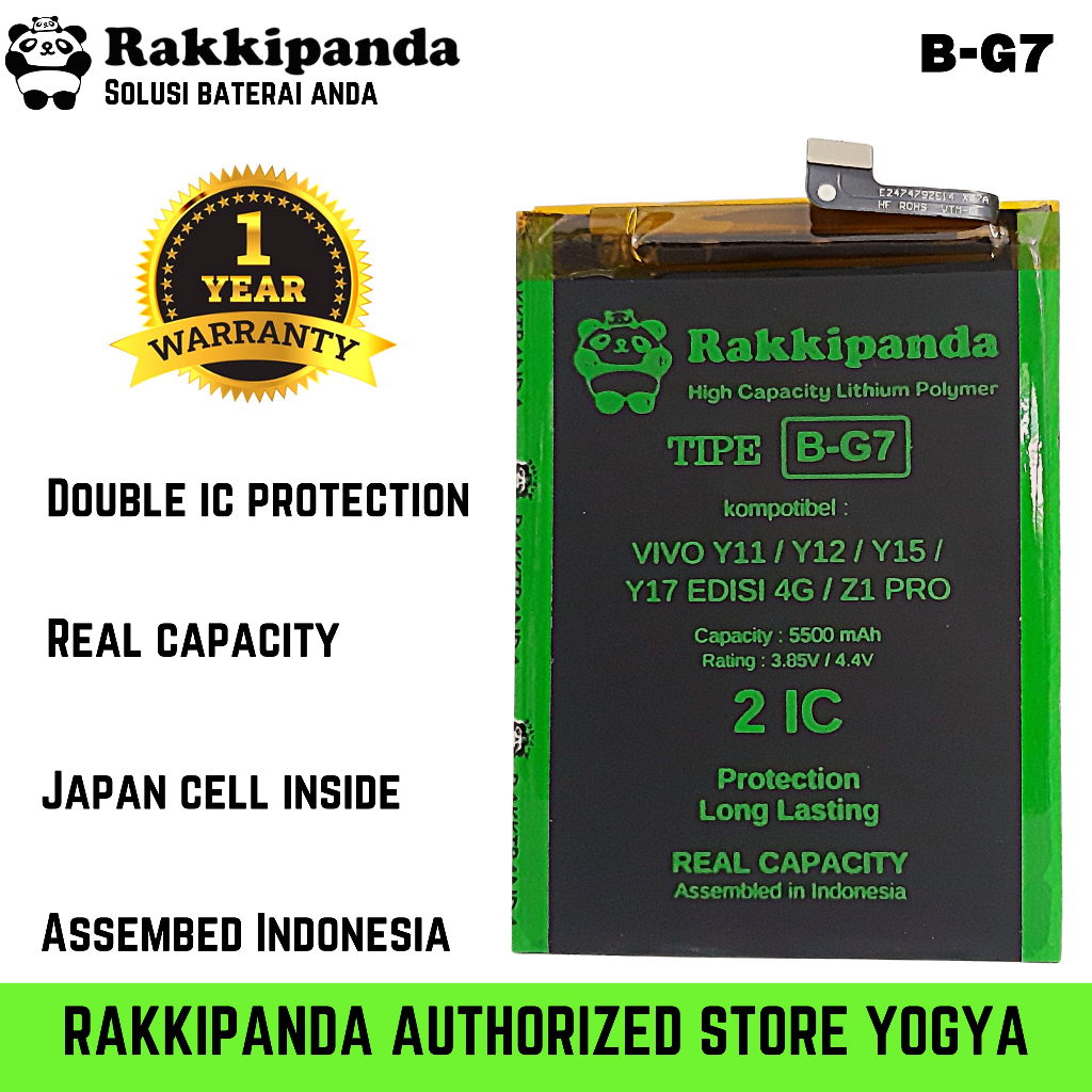 Jual Baterai RakkiPanda Battery B-G7 Vivo Y11 / Y12 / Y15 Edisi 4G/ Y17 ...