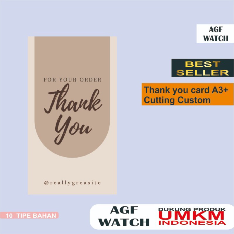 Jual cetak kartu ucapan thank you custom | Shopee Indonesia
