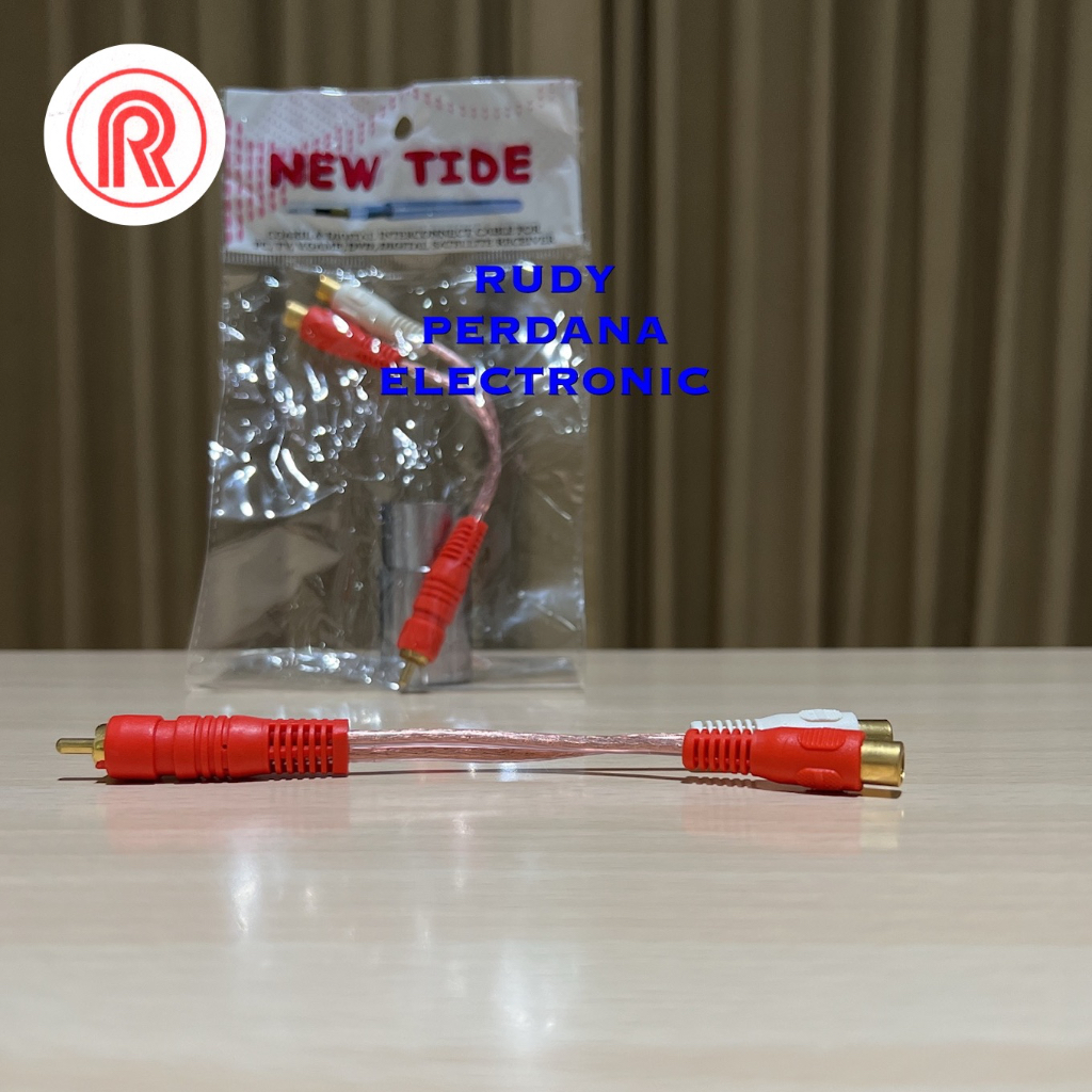 Jual KABEL 2 SOCKET SOKET COVER TO JACK JEK RCA 15CM AV AUDIO VIDEO VCD ...