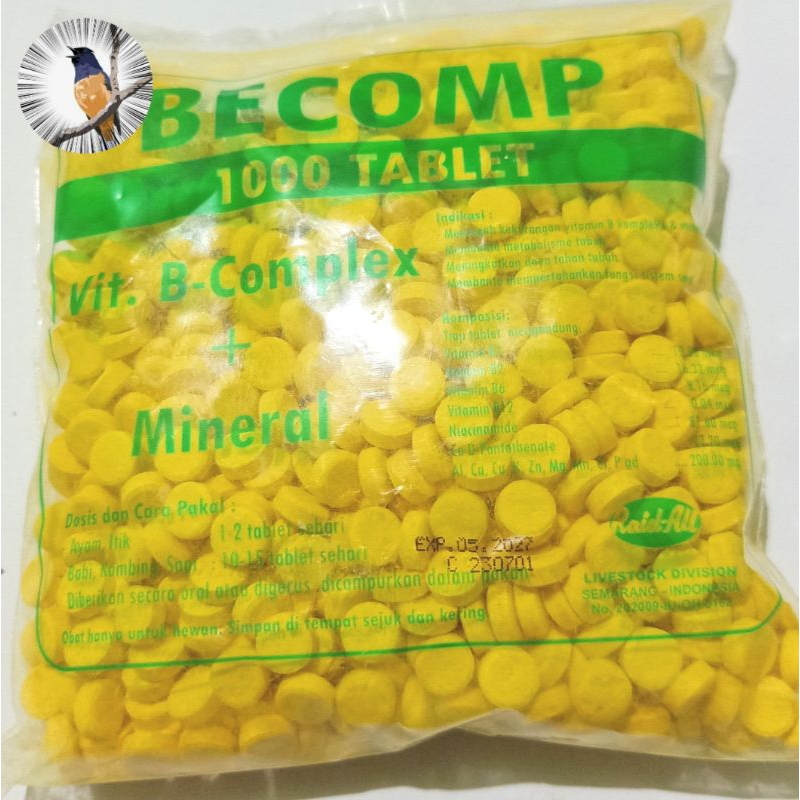 Jual Becomp 1000 Tablet Vitamin B Complex Mineral Untuk Ayam Itik ...