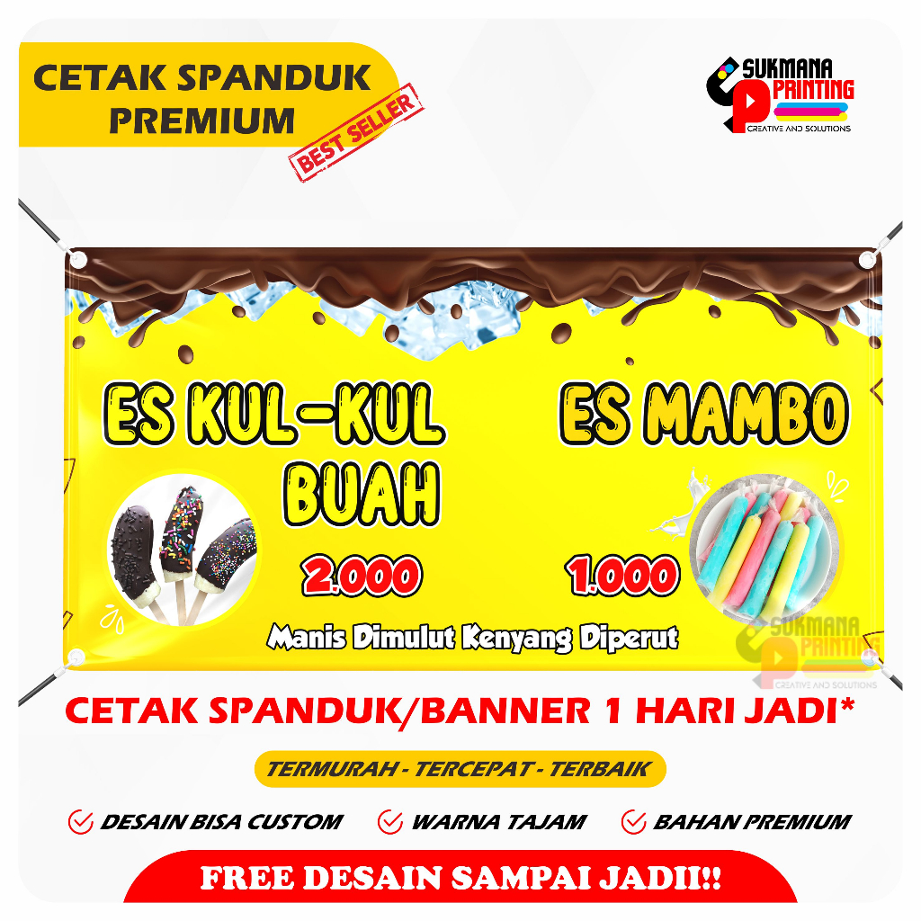 Jual Cetak Spanduk Banner Jualan Es Kul Kul Dan Es Mambo Viral Shopee