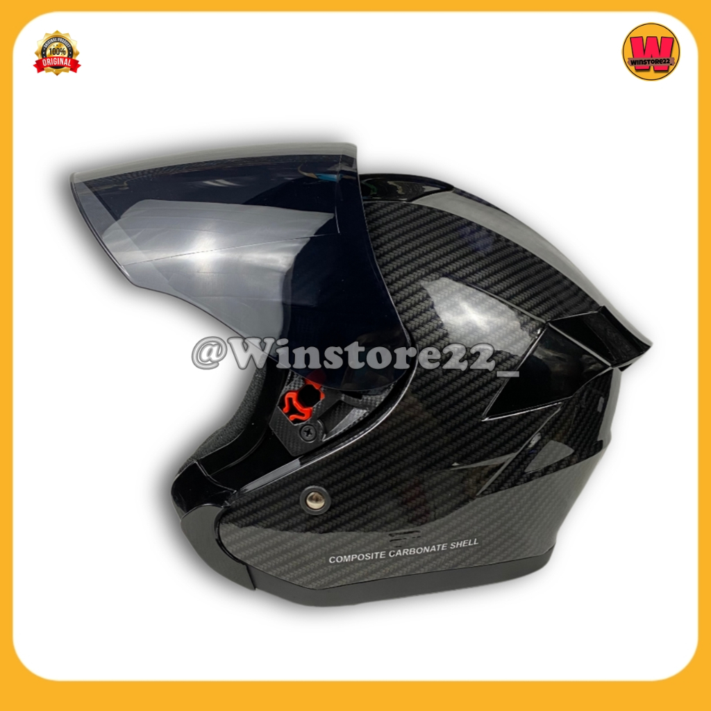 Jual Helmets Sepeda Motor Half Face Gift Sargon Carbone Forget Series ...