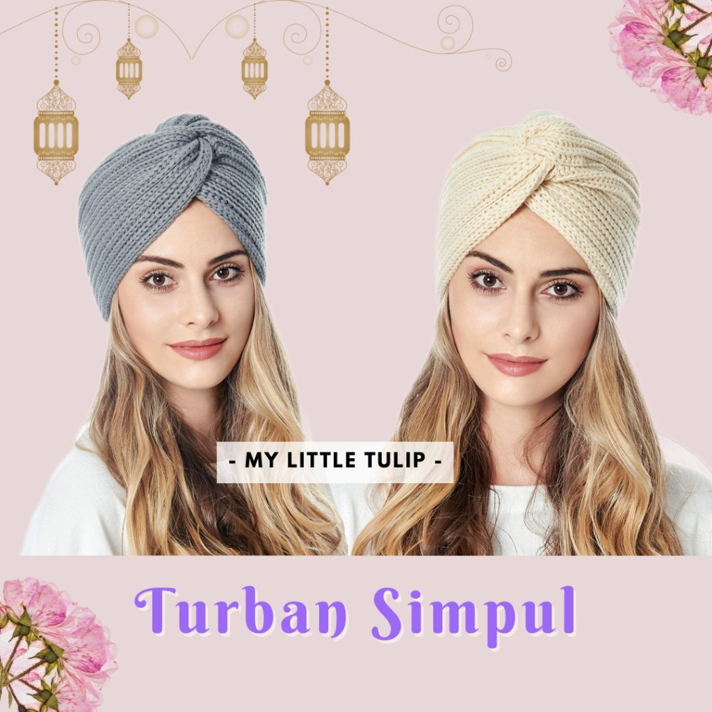 Jual Turban Simpul Cewek Turban Polos Rajut Penutup Kepala Wanita ...