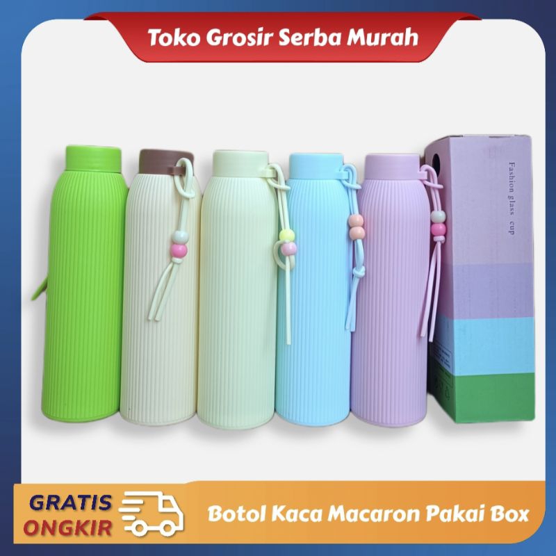 Jual Botol Minum Kaca Macaron Sweet Botol Minum Aesthetic Tumblr