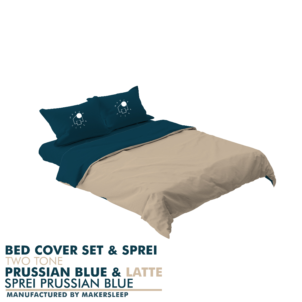 Jual Bed Cover Set 180x200 Two tone / Kombinasi warna aestetic