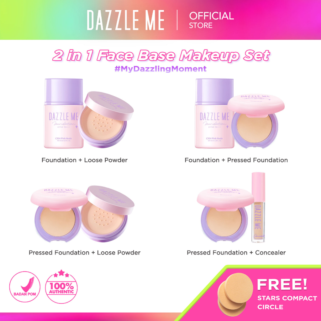 Jual DAZZLE ME DAZZL1NG Hot Select 2 in 1 Face Base Makeup Set Face