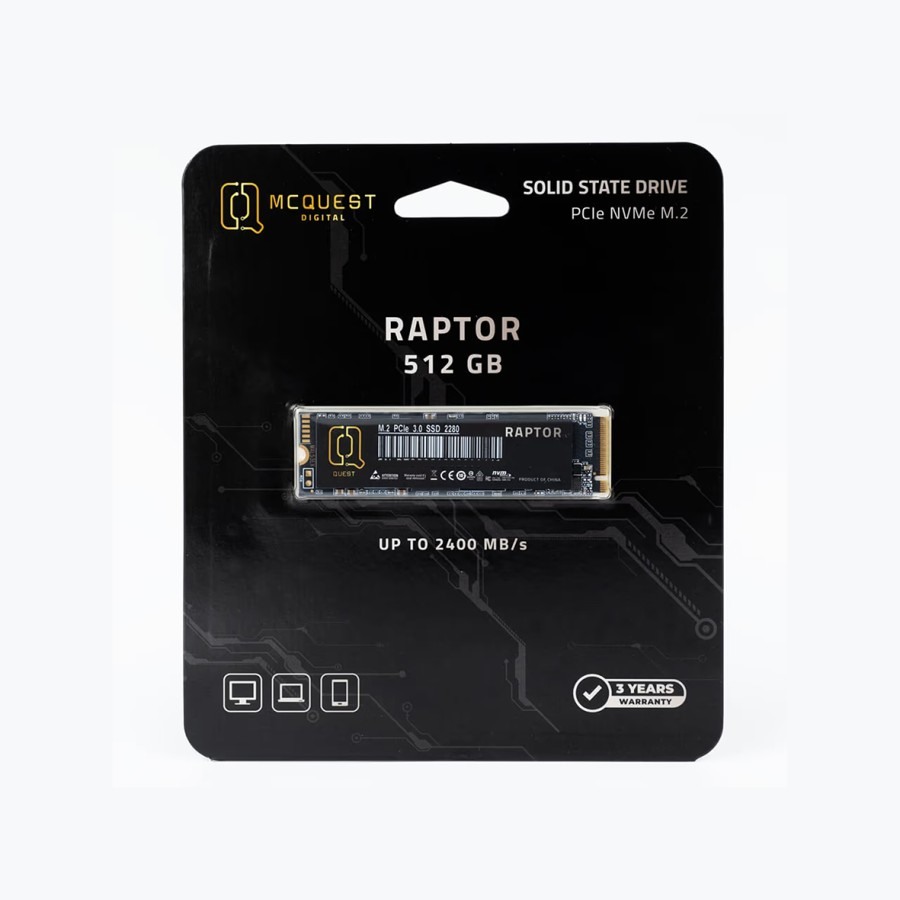 Jual SSD MCQUEST RAPTOR 256GB PCIe 3.0 NVMe M.2 2280 | Shopee Indonesia