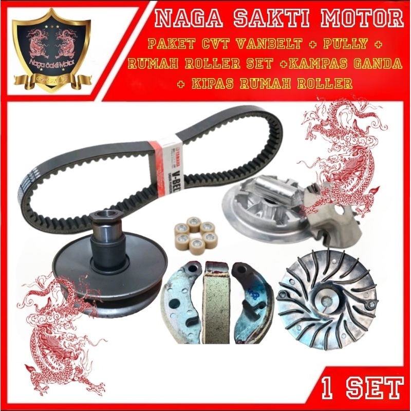 Jual Paket Cvt Vanbelt Pully Kampas Ganda Rumah Roller Set