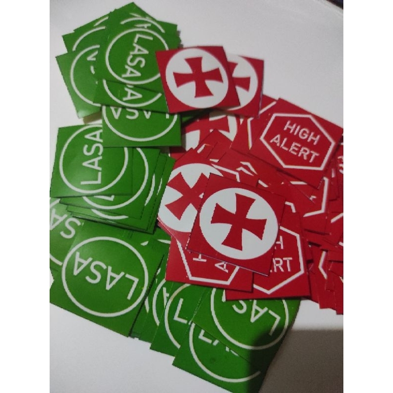 Jual Stiker Lasa, High Alert, Allergy, Fall Risk Kecil 3x3 cm Persegi ...