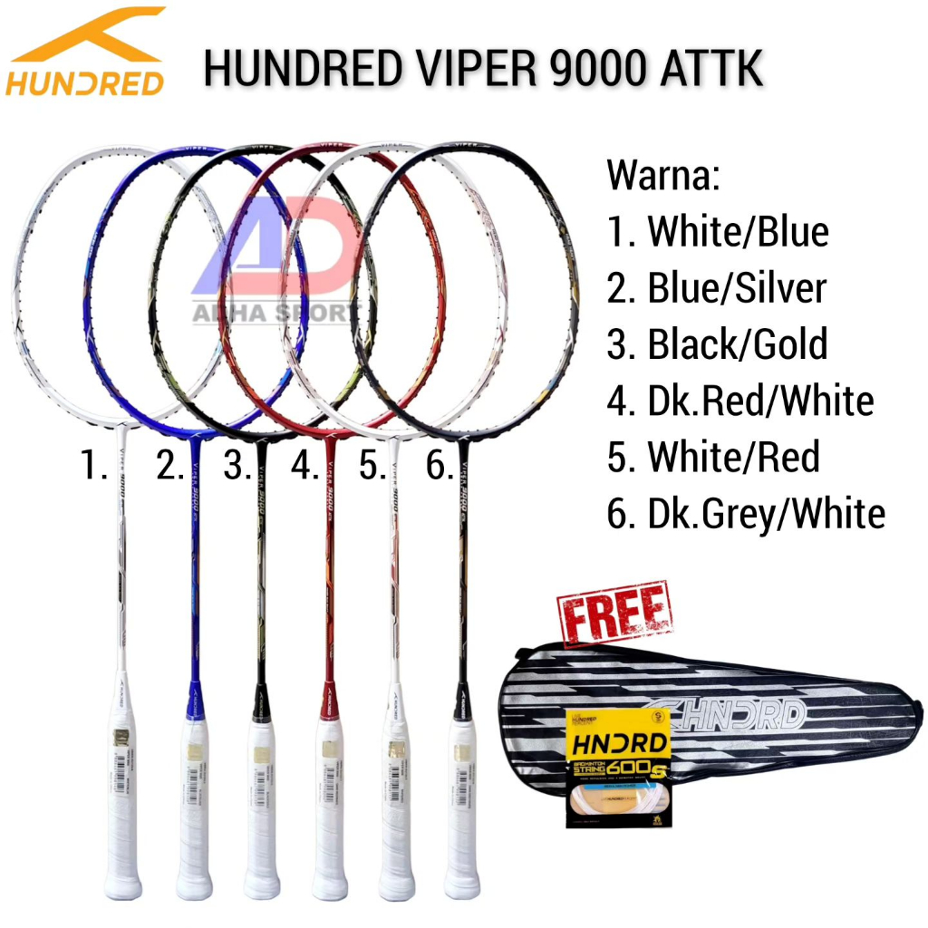 Jual Hundred Viper 9000 ATTK Attack Raket Badminton Bulutangkis