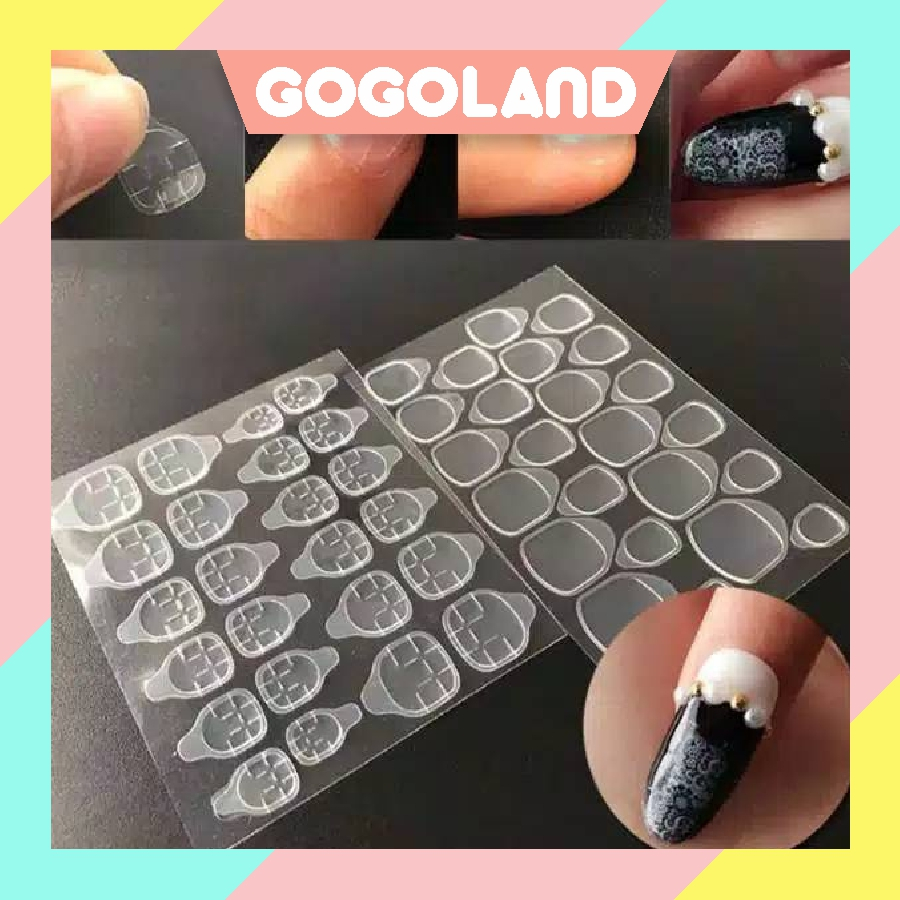 GOGOLAND (24 Pcs) Lem Kuku Palsu Gel Double Tape High Quality / Stiker Kuku / Silicone Double Tape Kuku R498